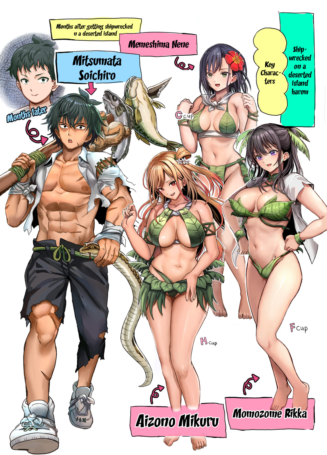Hentai Manga Comic-Deserted Island Castaway Harem-Chapter 1-2